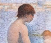 Georges Seurat Detail of Bather painting